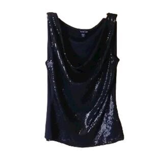Ronan Chen Sequin Top with Draped Front 2